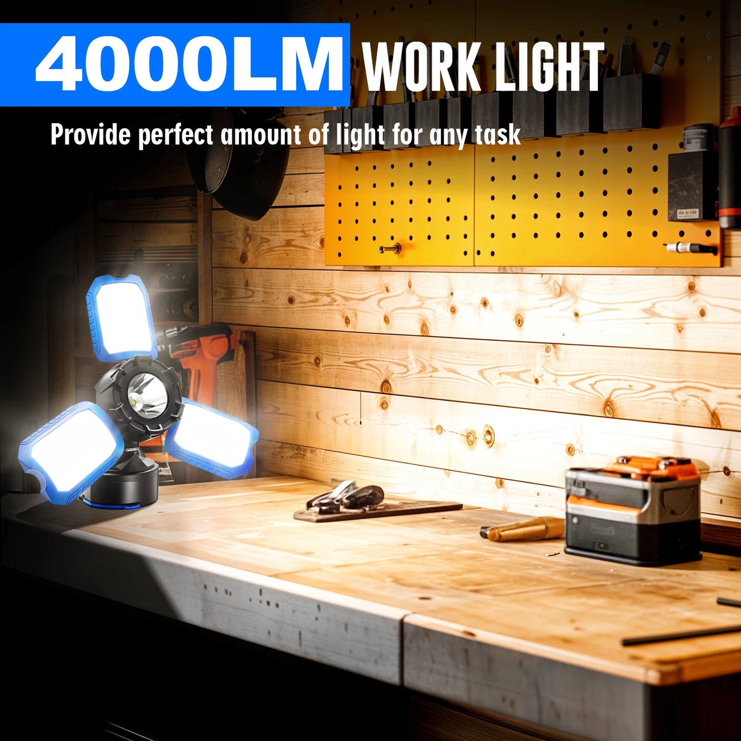 Rechargeable Magnetic LED Camping Work Light 4000 Lumens