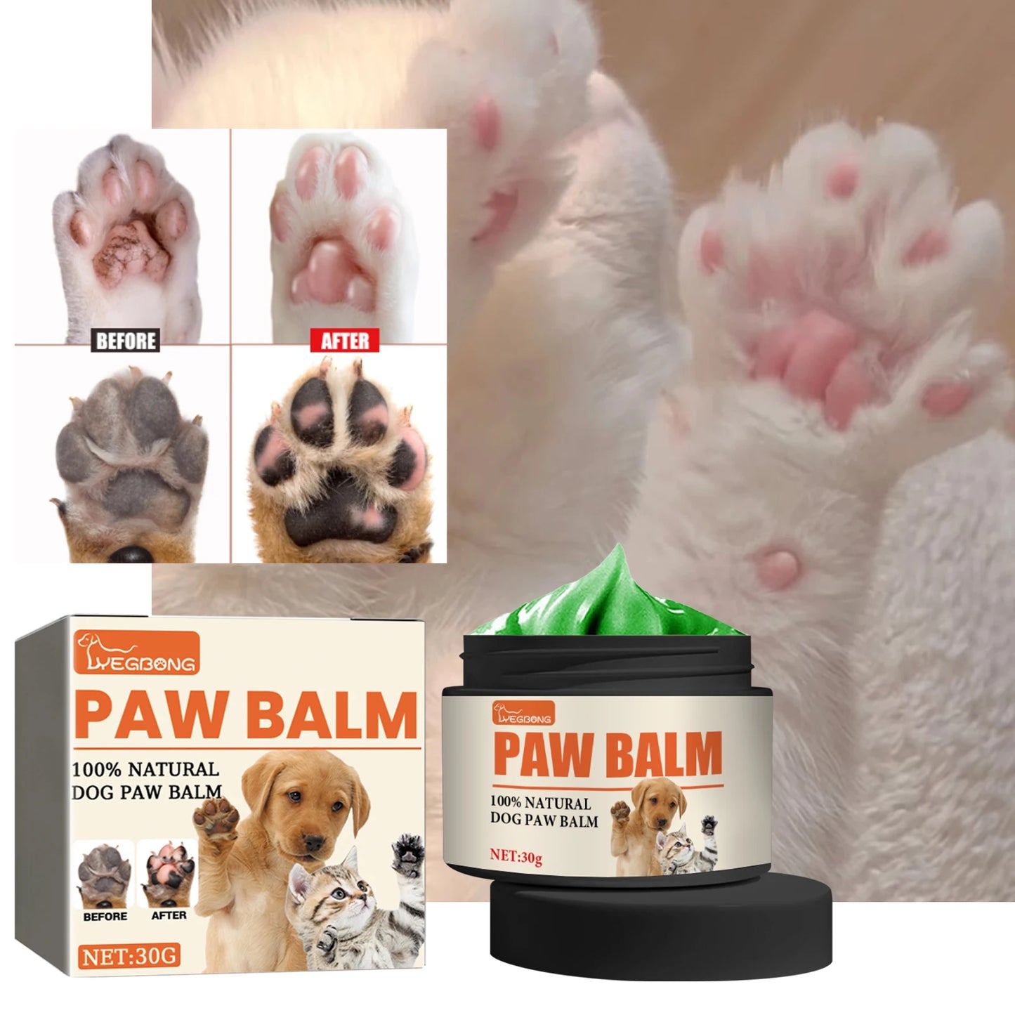 Pet Paw Soothing Cream for Dogs and Cats 30g Moisturizing and Skin Repair