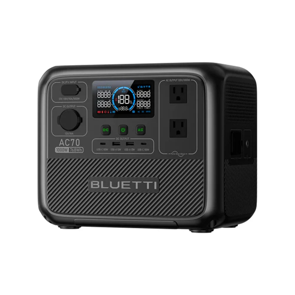 BLUETTI AC70 Portable Power Station with Solar Panel US Plug