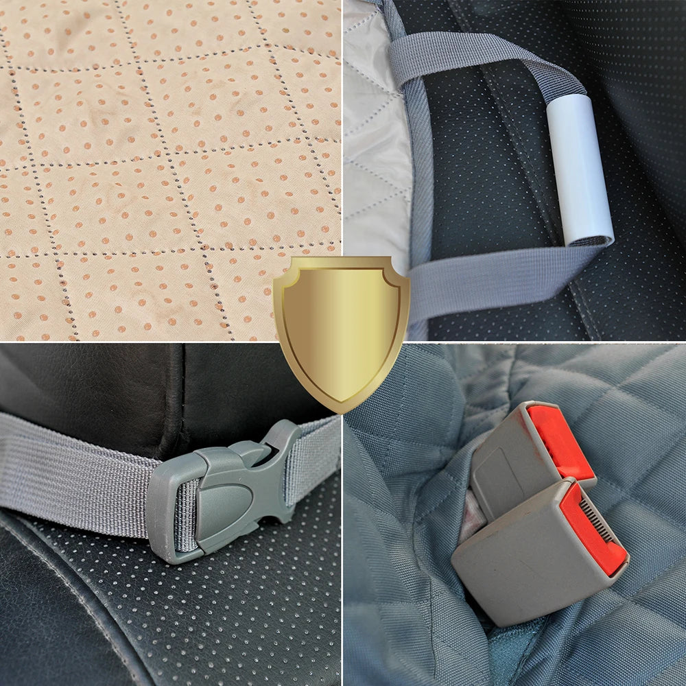 Grey Waterproof Dog Car Seat Hammock and Travel Carrier Mat for Back Seat Protection