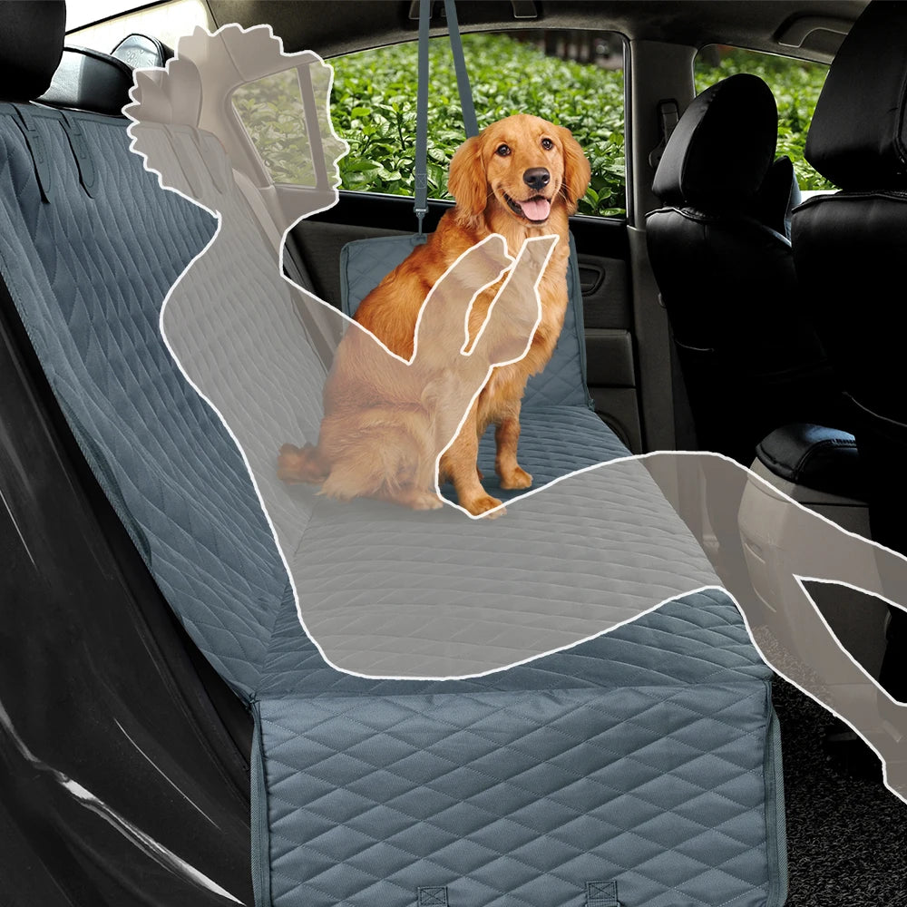 Waterproof Dog Car Seat Hammock and Travel Carrier Mat for Back Seat Protection