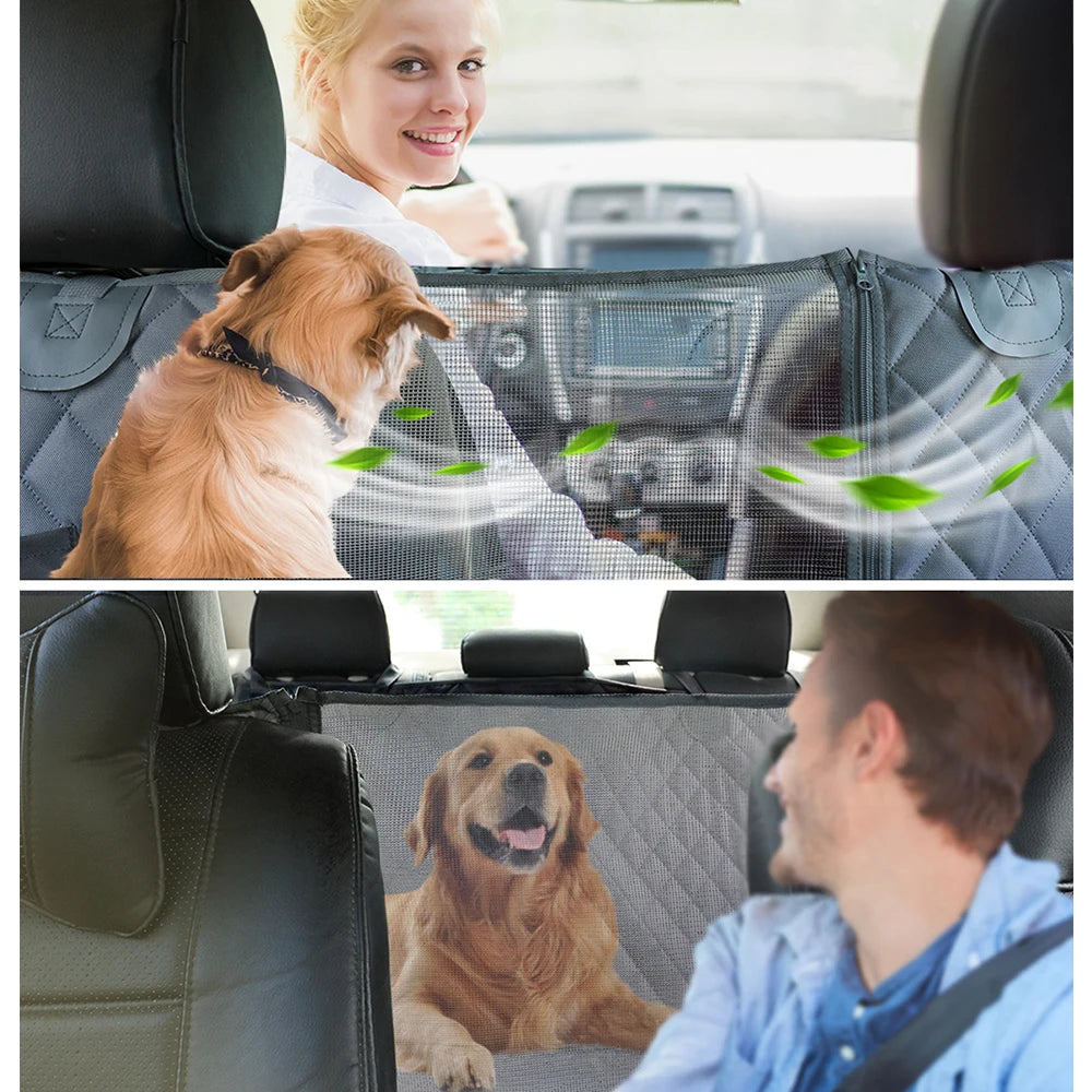 Waterproof Dog Car Seat Hammock and Travel Carrier Mat for Back Seat Protection