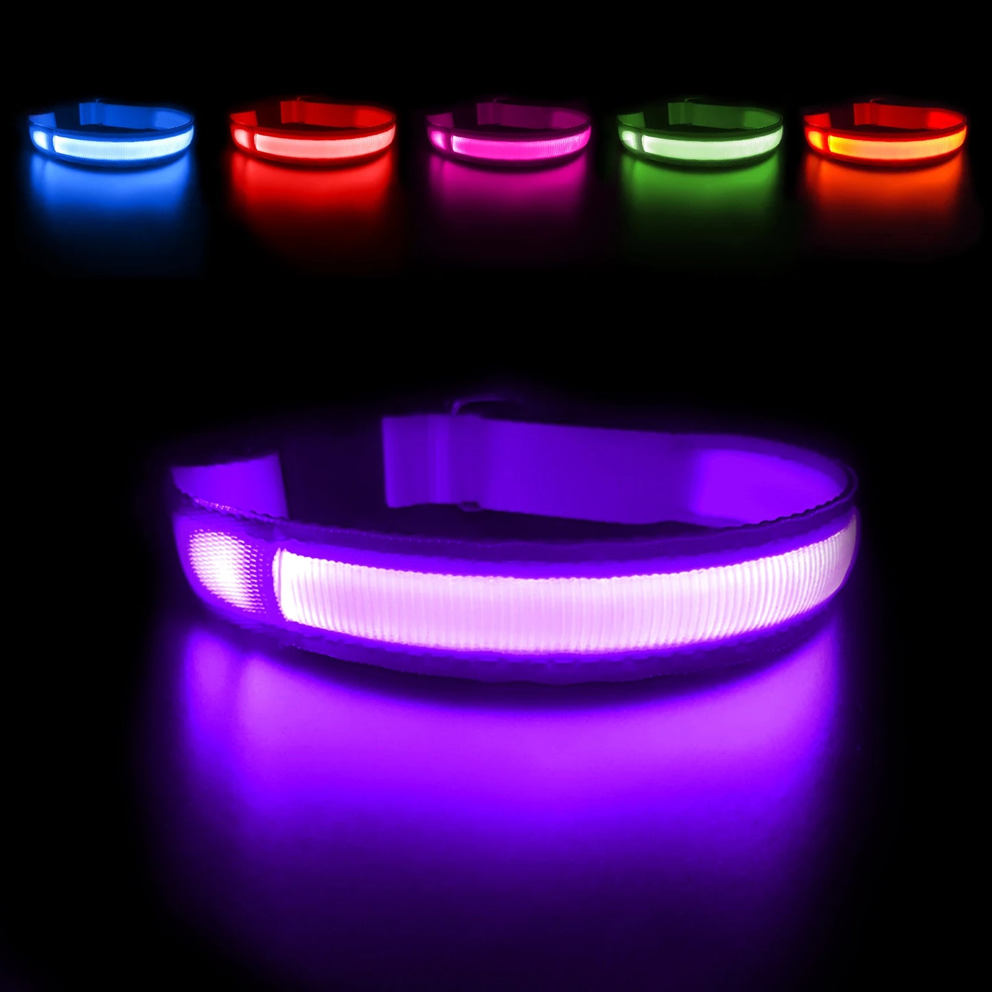 LED Glow Dog Collar Waterproof Light Up Safety Collar