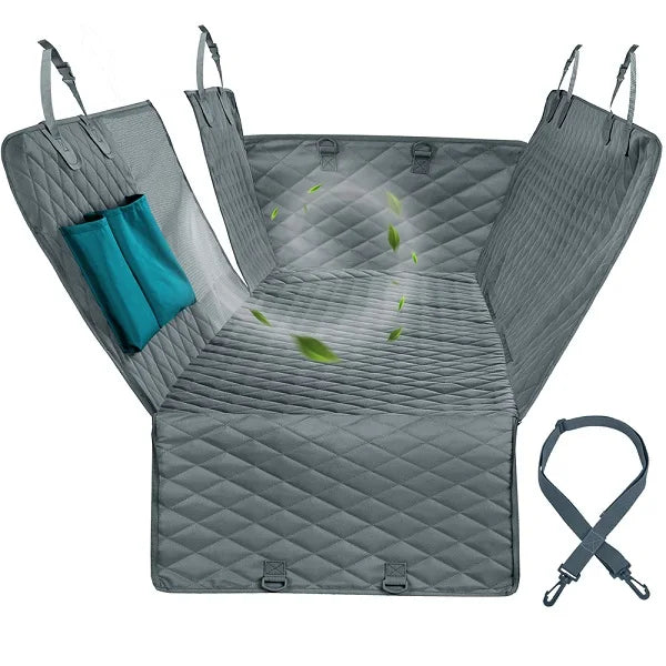 Waterproof Dog Car Seat Hammock and Travel Carrier Mat for Back Seat Protection