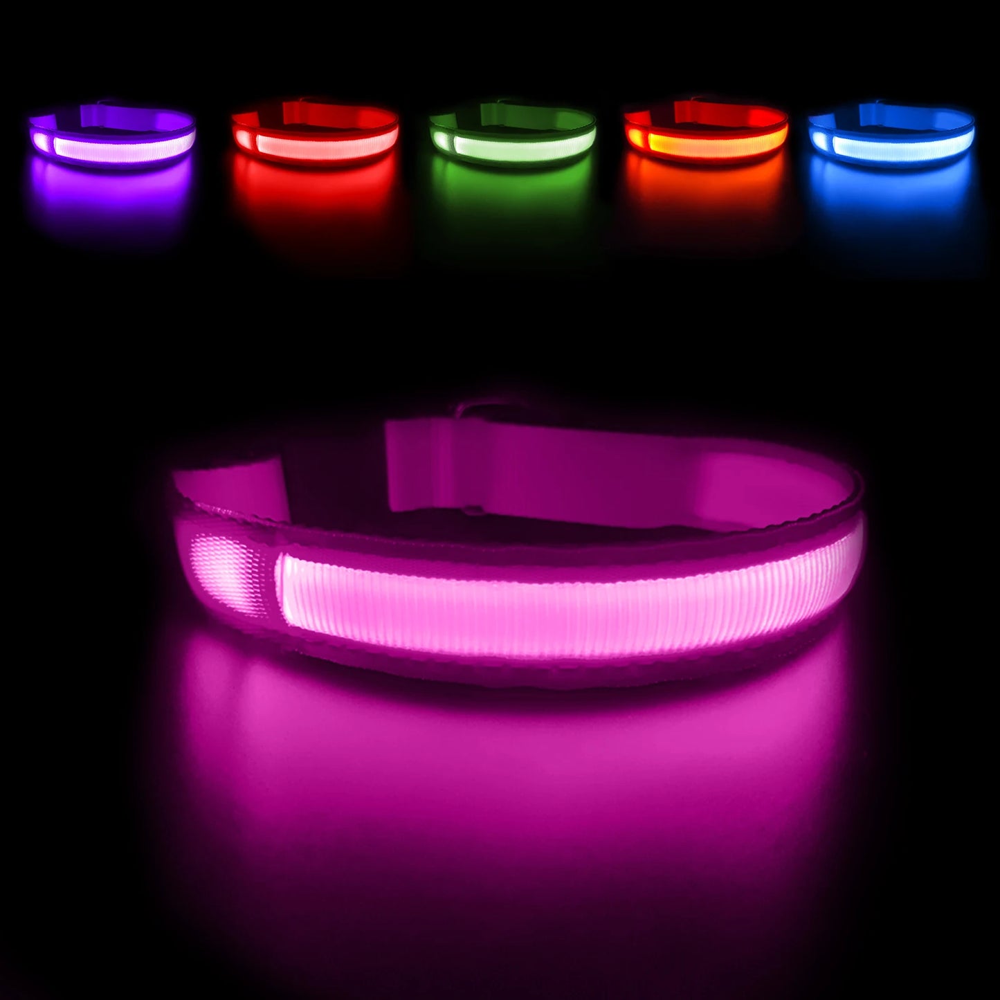 LED Glow Dog Collar Waterproof Light Up Safety Collar