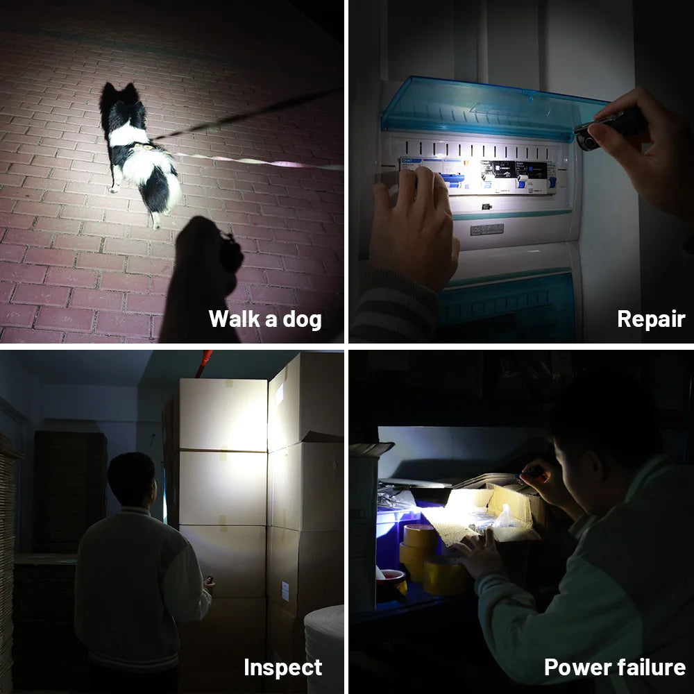 Mini Rechargeable LED Flashlight Keychain Emergency Light