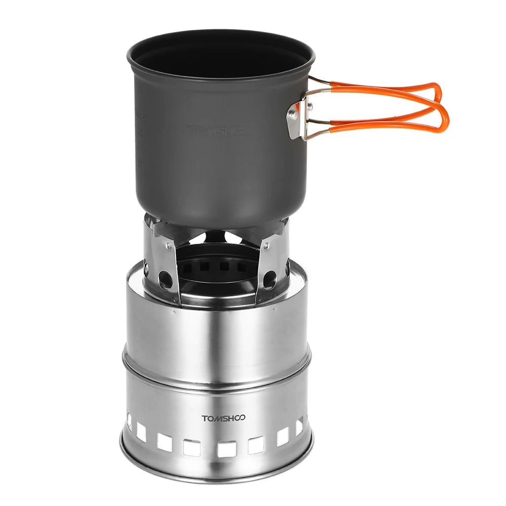 Upgraded Portable Folding Wood Burning Camping Stove with Windproof Design