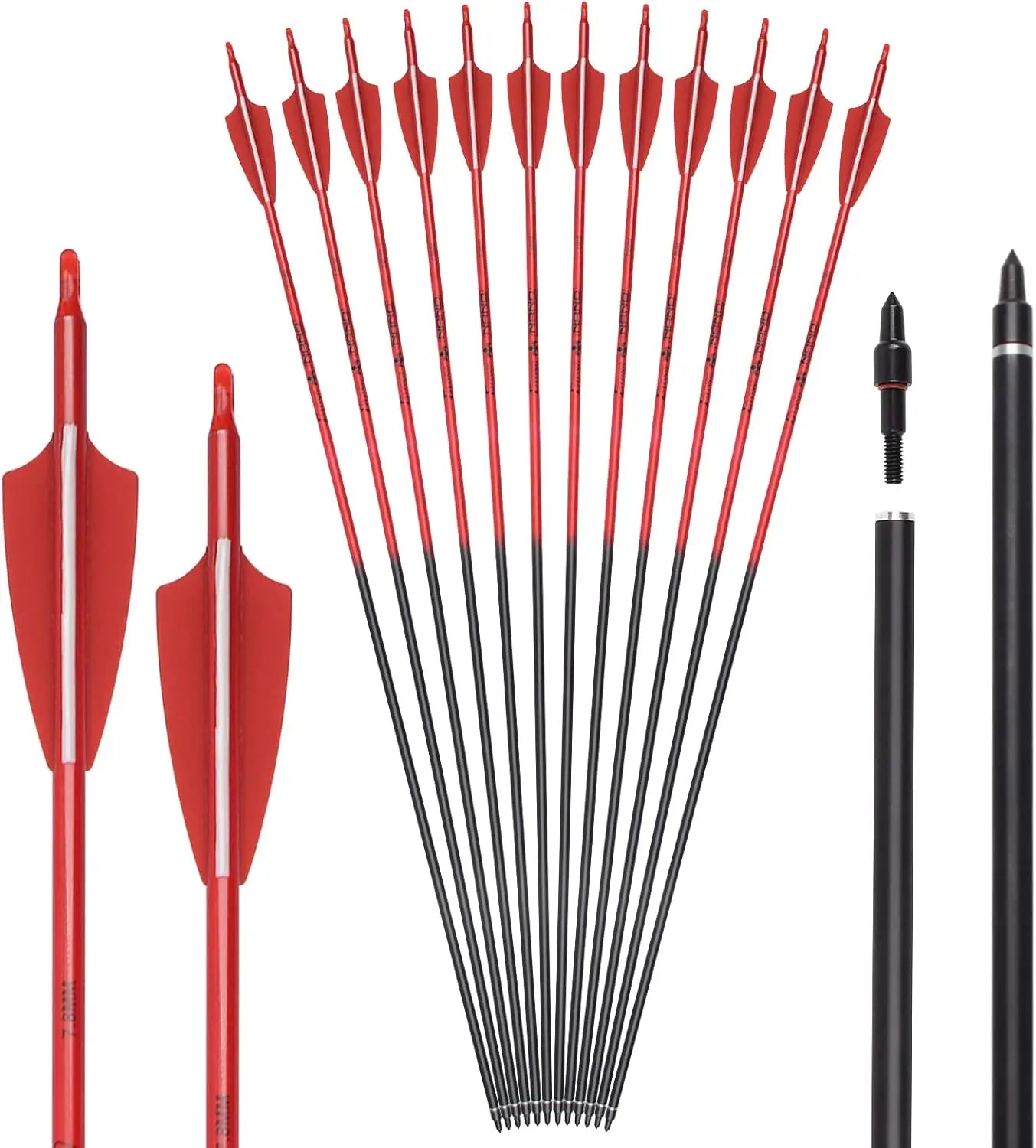30 Inch Carbon Arrows for Compound and Recurve Bows Pack of 12