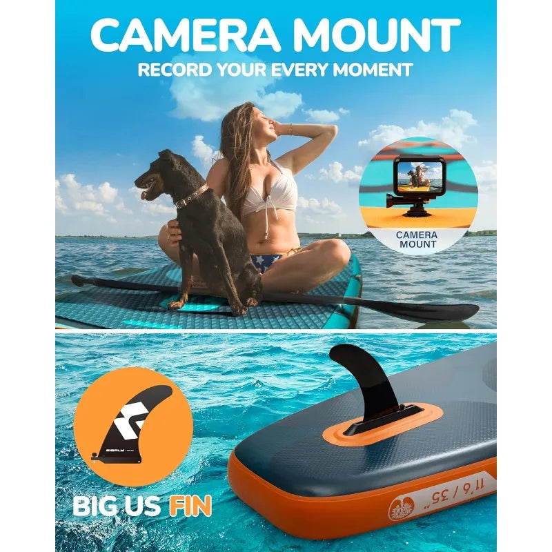 11ft Super Wide Inflatable Stand Up Paddle Board for Family with 100L Backpack