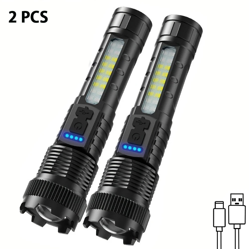 Rechargeable Zoomable Flashlights for Emergency and Camping