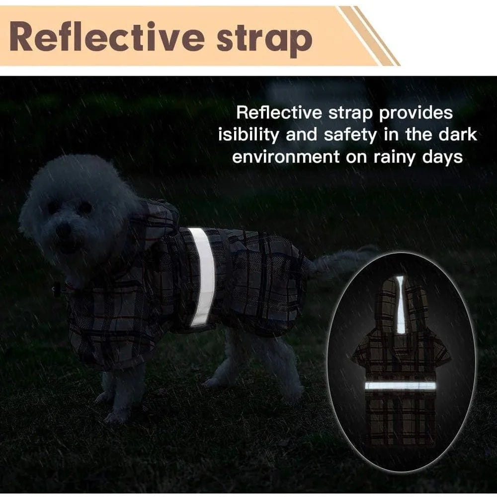 Waterproof Hooded Dog Raincoat for Large Breeds