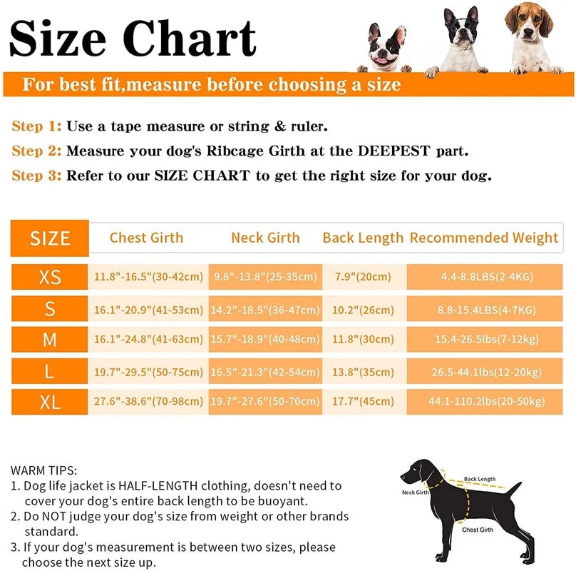 Adjustable Dog Life Vest with Rescue Handle
