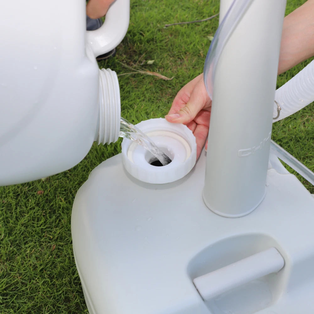 Portable Camping Sink and Toilet with Foot Pump and Water Tank
