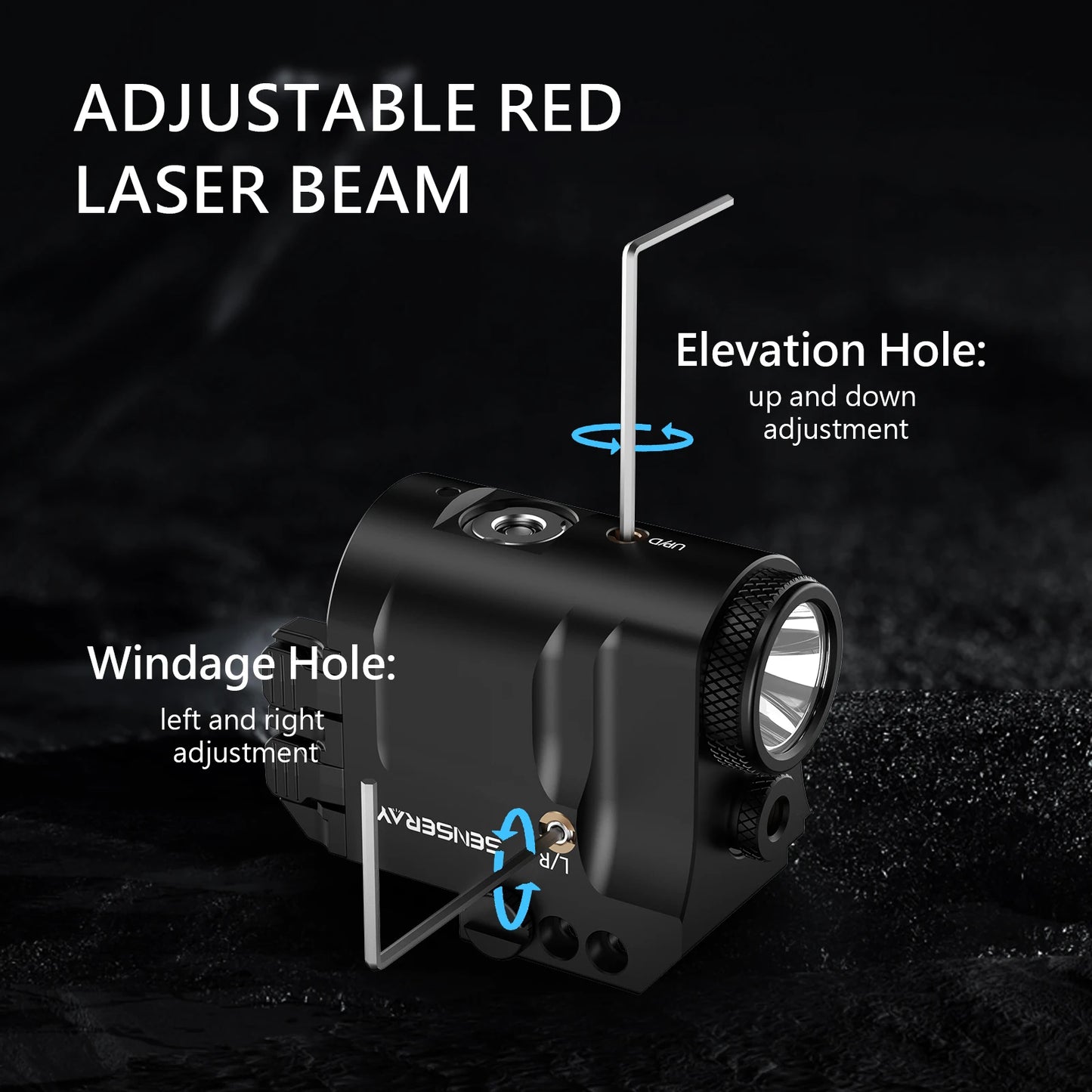 Rechargeable Gun Light with Green Laser and Strobe