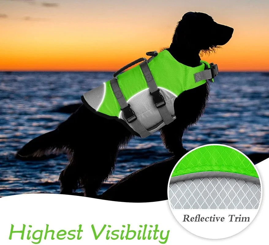 Adjustable Dog Life Vest with Rescue Handle