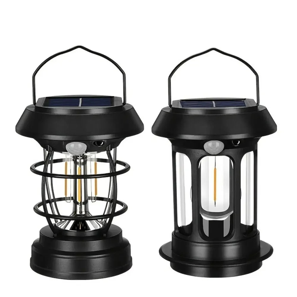 Type-C Rechargeable Solar Camping Lights, Dimmable Solar Powered Hand Lantern Waterproof