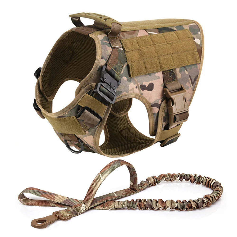 Military Dog Harness Leash Set for Large Dogs