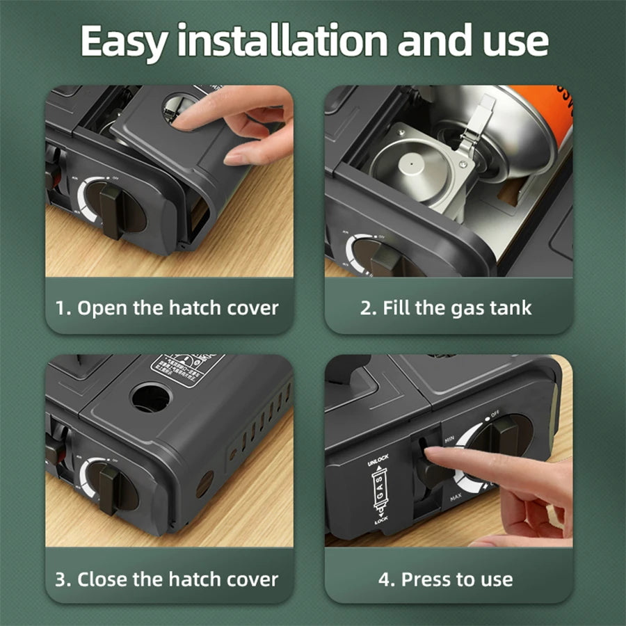Portable Gas Stove 2900W for Camping and Barbecue