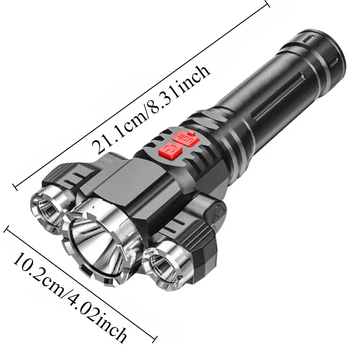 3 LED Waterproof Flashlight for Camping Biking and Emergency Use