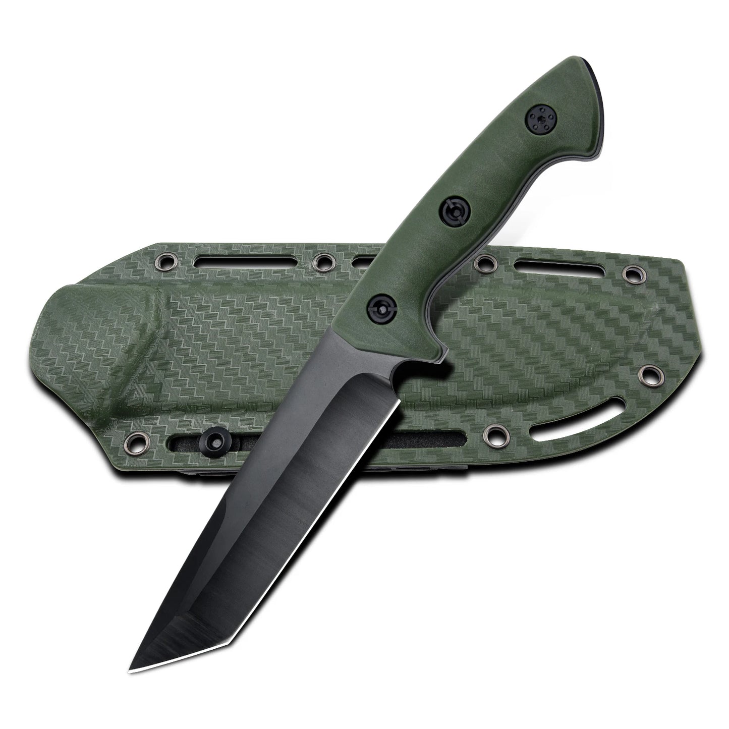 Military Survival Knife with Non-Slip Handle and Sheath