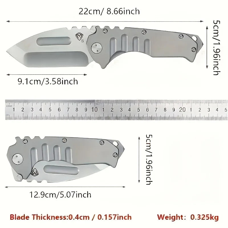 Folding Survival Knife with Stainless Steel Blade for Outdoors