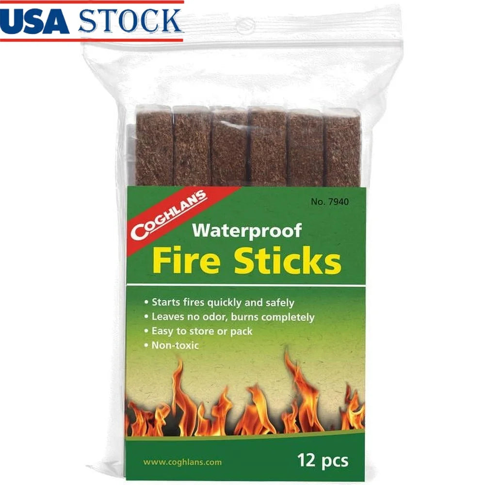 12 Pack Waterproof Odorless Fire Starter Sticks