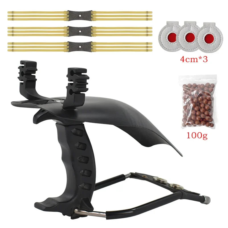 Professional High Power Metal Hunting Slingshot with Hand Guard Black and Gold