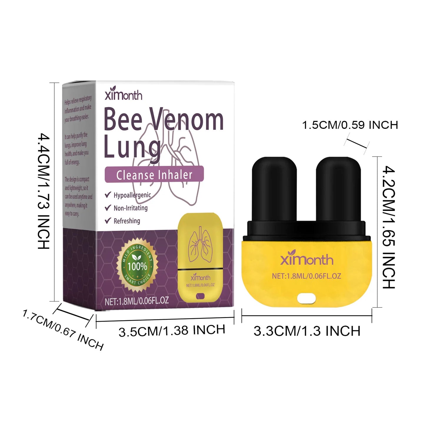 Bee Venom Lung Cleanse Nasal Inhaler Set 4 Pieces