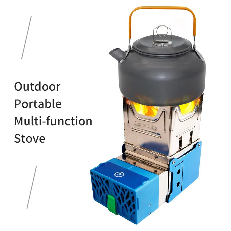 Flame Cube Portable Wood Burning Camp Stove with USB Charging