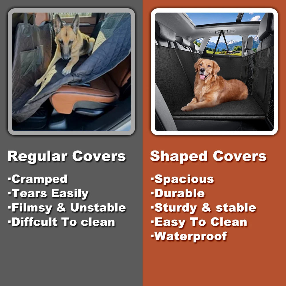 Back Seat Extender Dog Car Cover Waterproof Hard Bottom Seat Protector Mat
