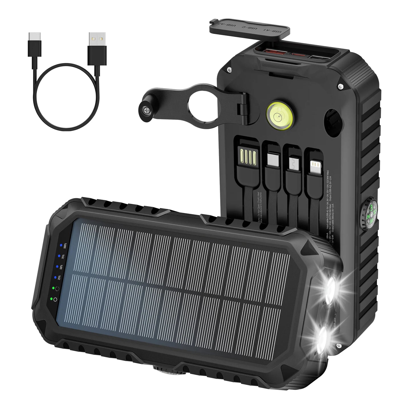Solar Power Bank with Hand Crank 40000mAh