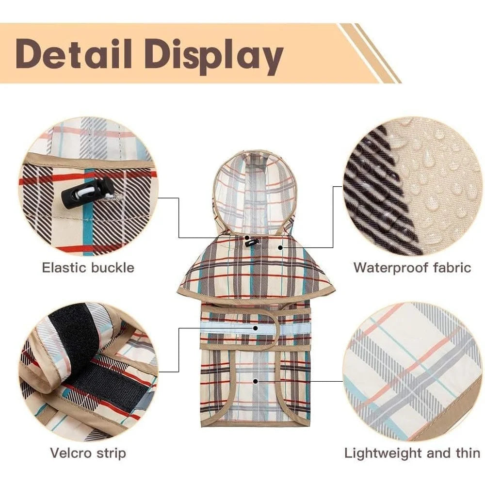 Waterproof Hooded Dog Raincoat for Large Breeds