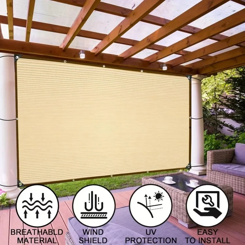 Beige HDPE Privacy Sunshade Net with 90 Percent UV Block