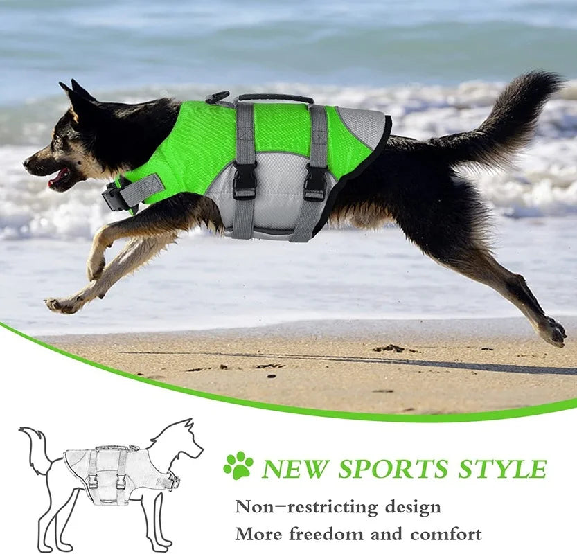 Adjustable Dog Life Vest with Rescue Handle