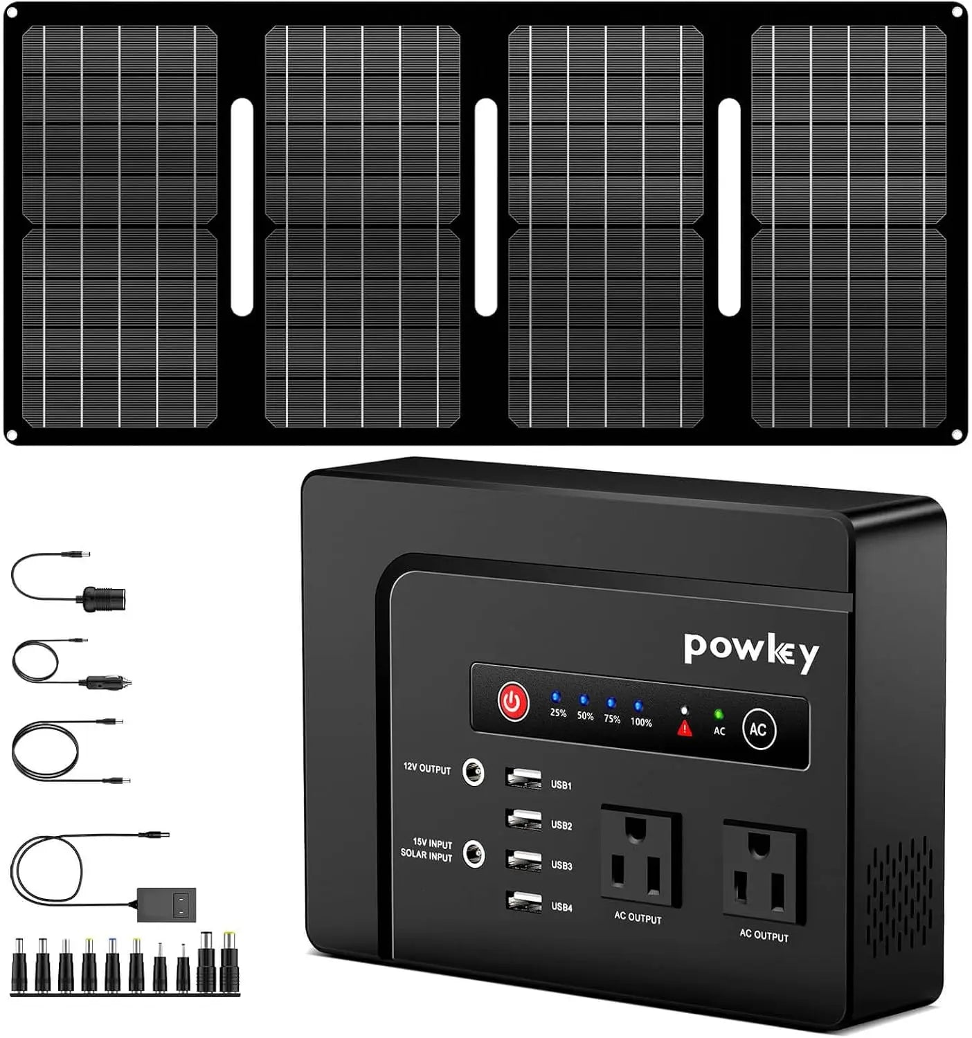 200W Portable Power Station with 40W Foldable Solar Panel 146Wh