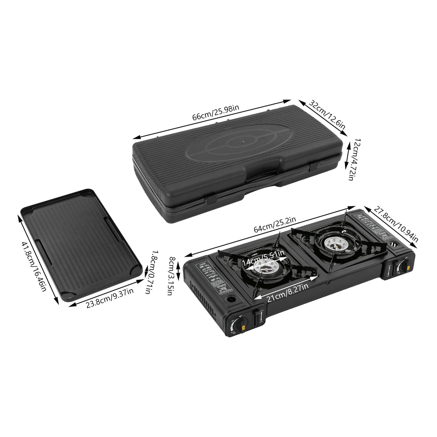 Portable Double Burner Camping Stove Kit