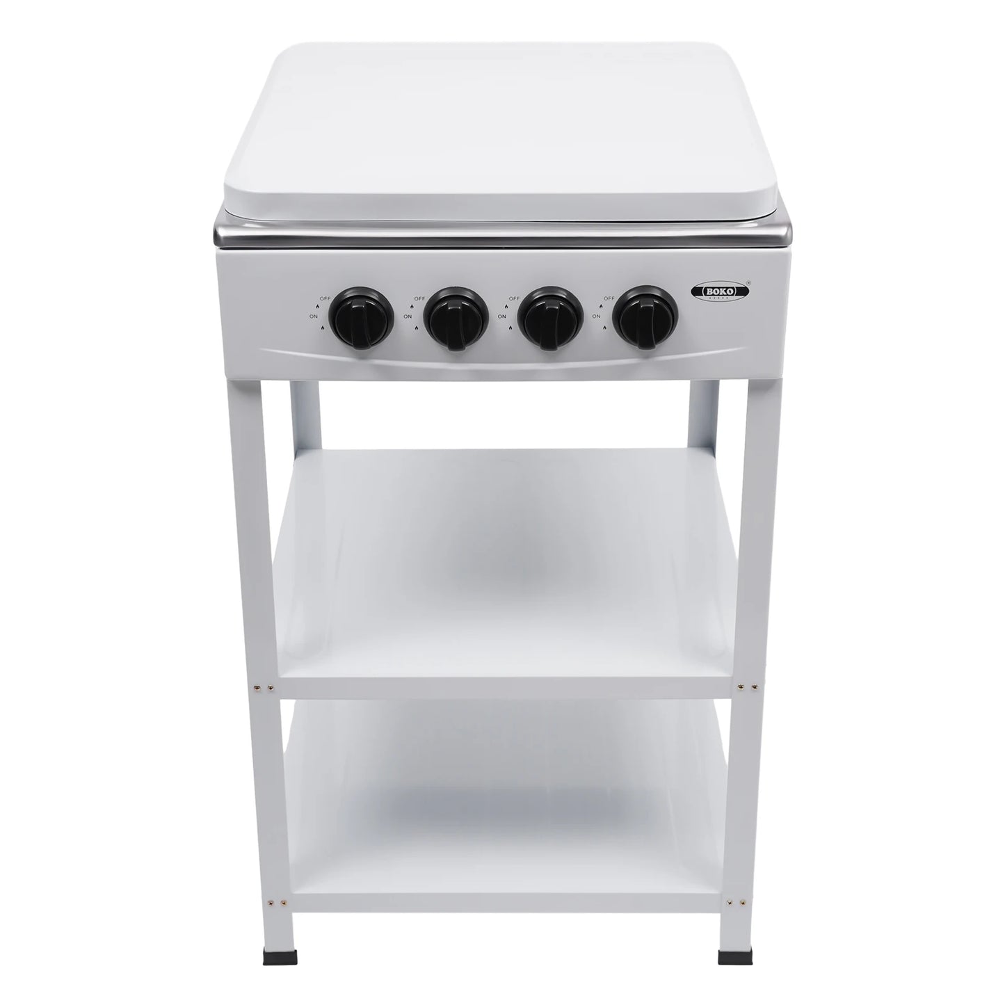 Portable Four Burner Gas Stove with Storage Rack