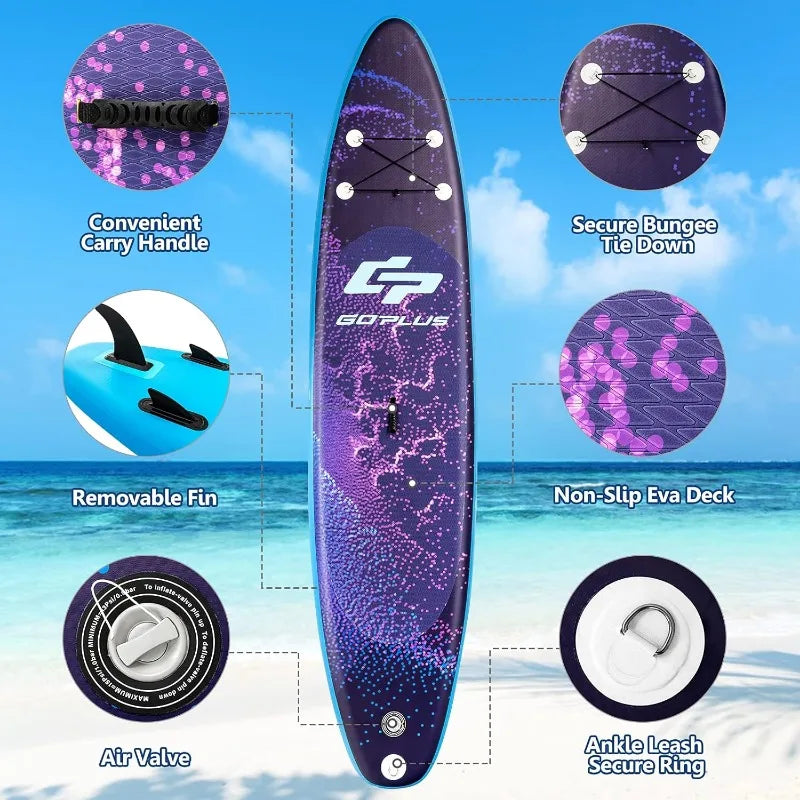 Goplus Inflatable Stand Up Paddle Board with Accessories and Adjustable Paddle