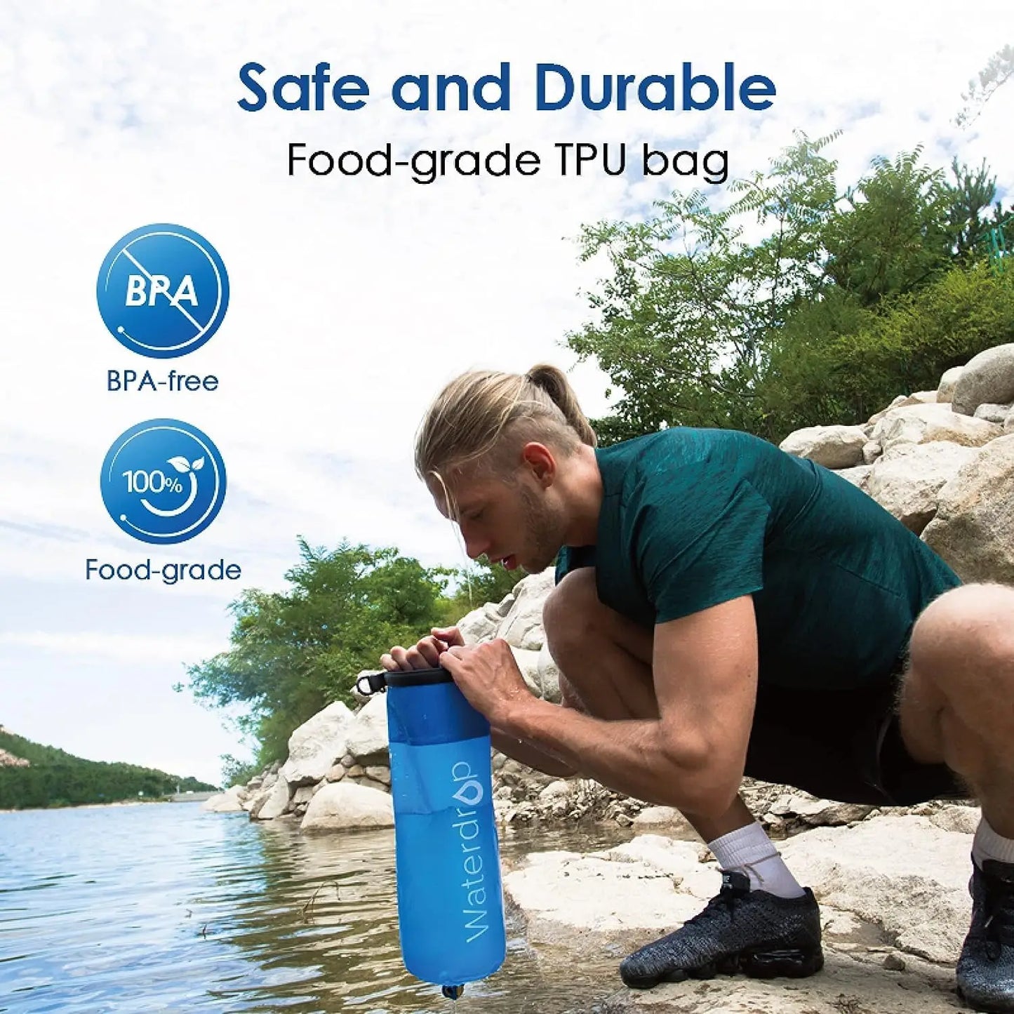 Gravity Water Bag for Camping and Emergency Use