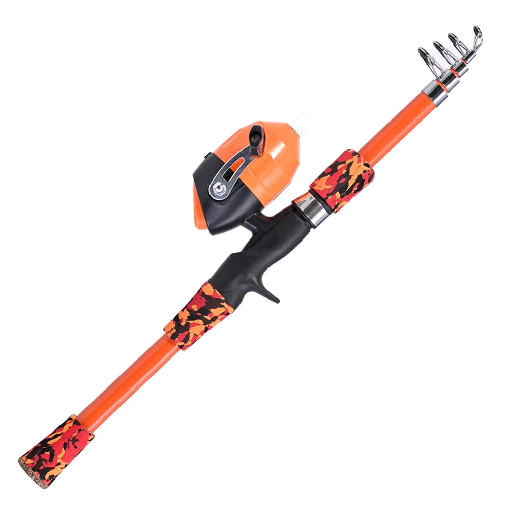Kids Telescopic Fishing Rod with Reel for Outdoor Lakes & Rivers