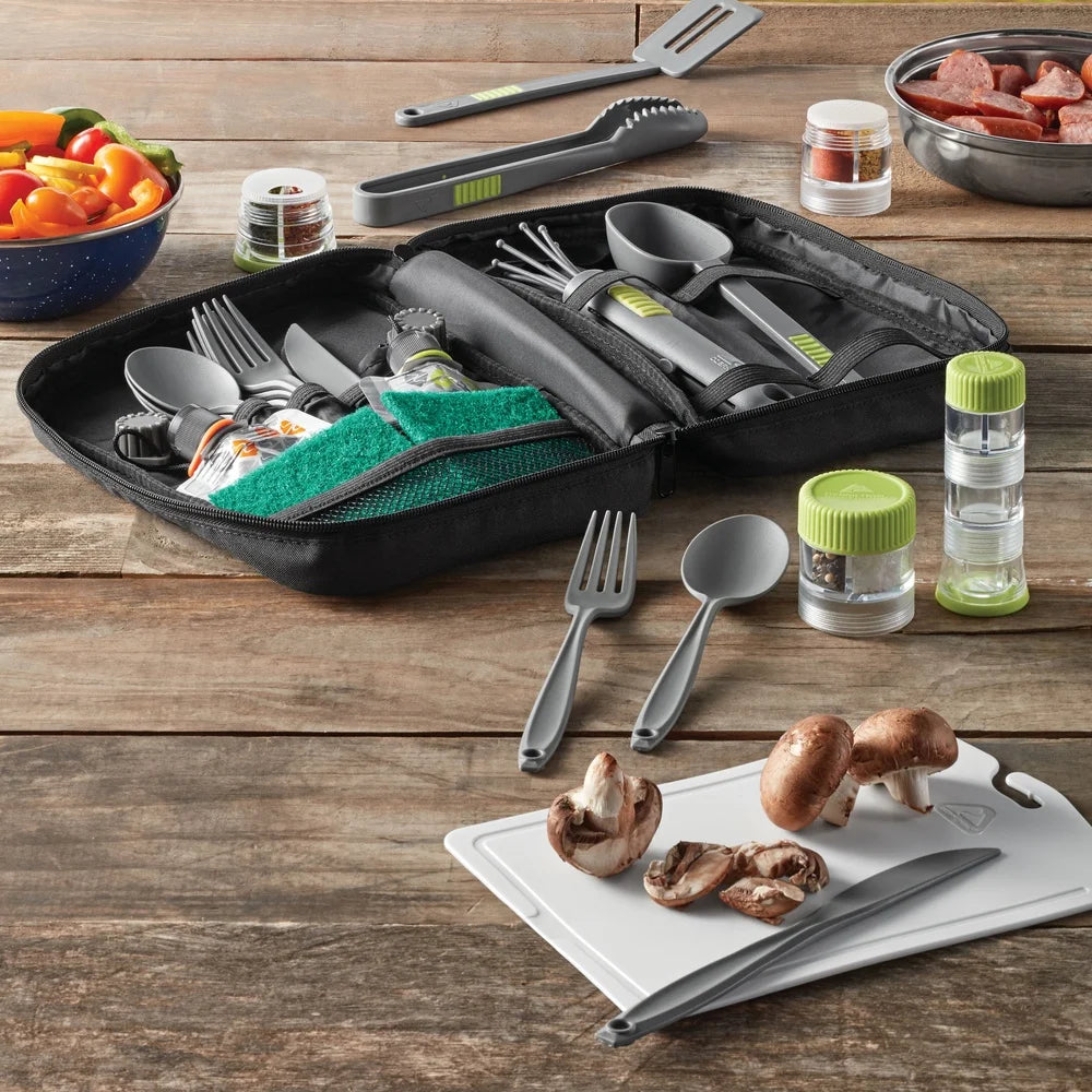24 Piece Portable Camping Kitchen Utensil Set with Travel Bag