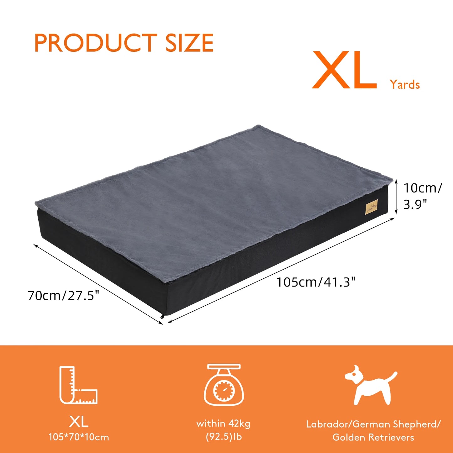 Orthopedic Washable Dog Bed for Large Dogs