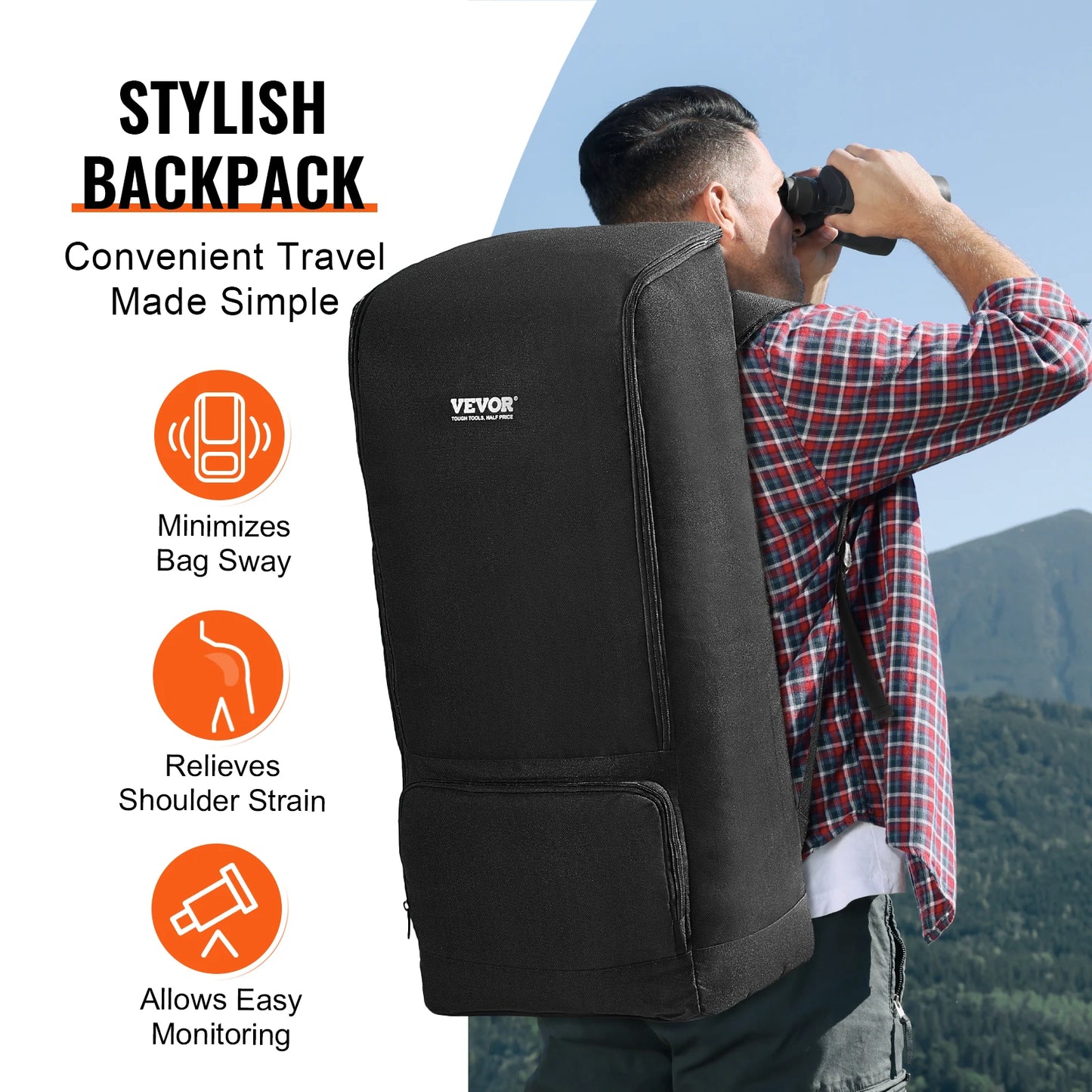 SucceBuy Telescope Backpack Case with Secure Straps and Padded Shoulder Straps