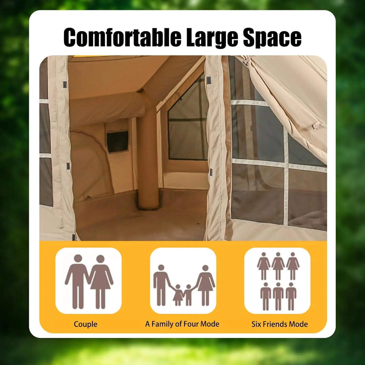 Large Inflatable Camping Tent with Hand Pump Easy Setup Portable Tent for Camping