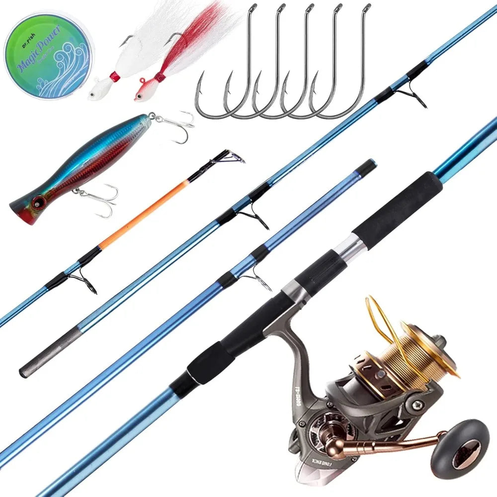 Saltwater Surf Rod and Reel Combo Beach Casting Spinning Kit