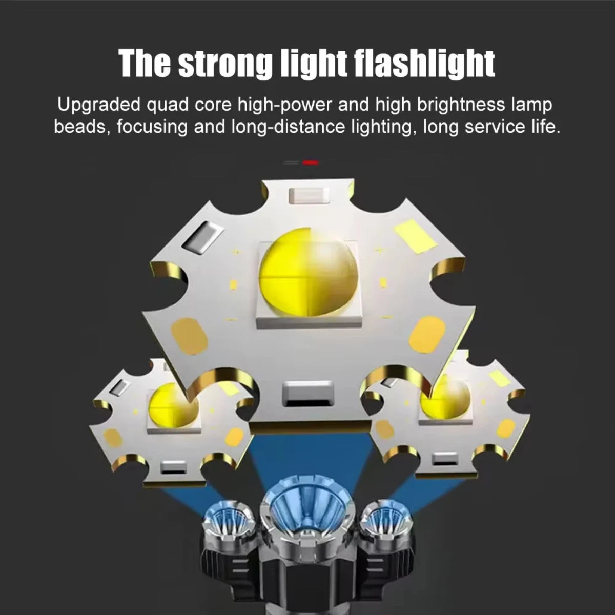 3 LED Waterproof Flashlight for Camping Biking and Emergency Use