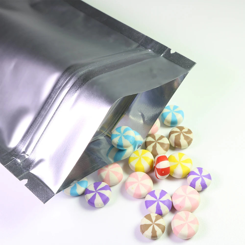 Resealable Flat Bottom Mylar Storage Bags 100 Pieces
