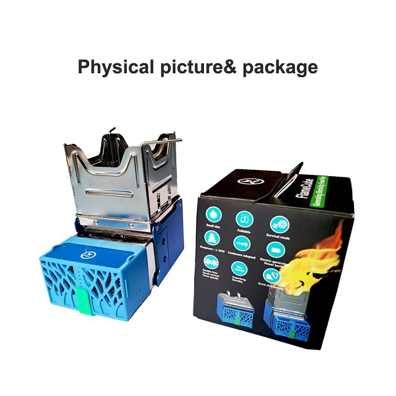 Flame Cube Portable Wood Burning Camp Stove with USB Charging