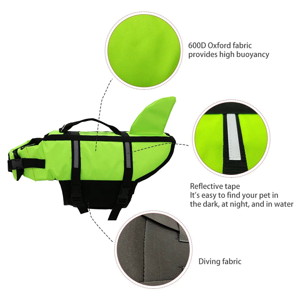 Adjustable Dog Life Jacket with Rescue Handle