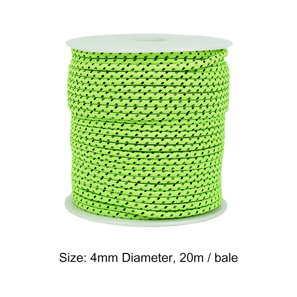 20m Reflective Nylon Paracord 4mm for Camping